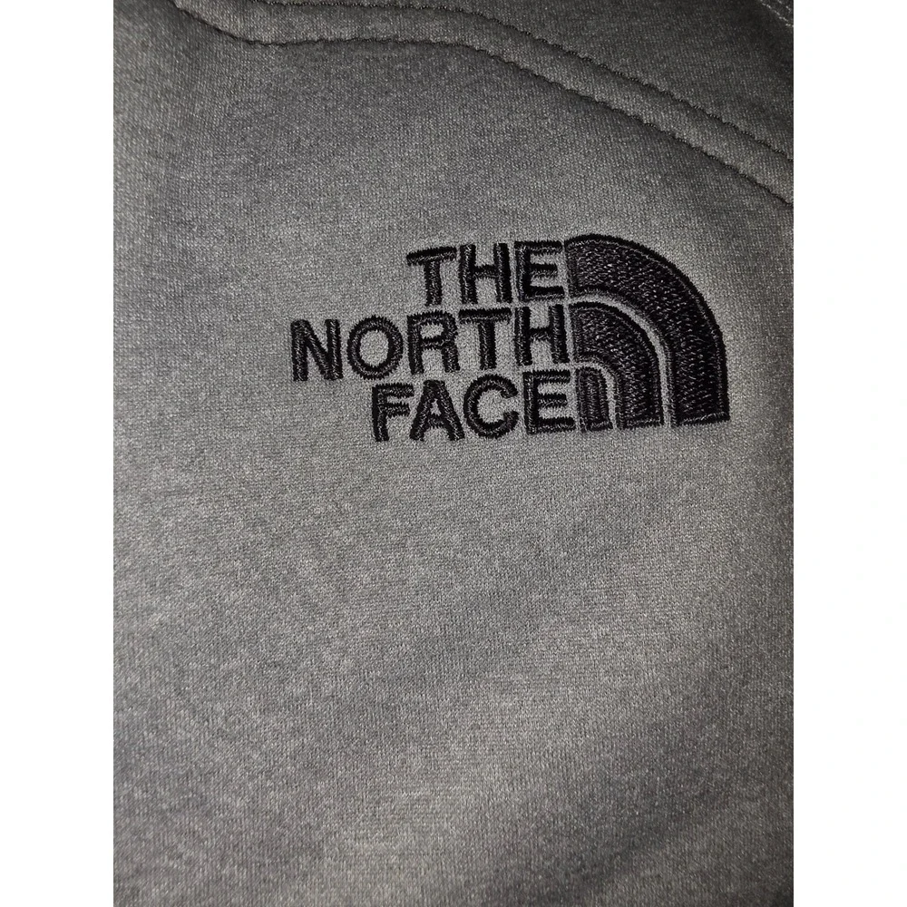 The North Face Mens Grey Full Zip Sherpa Lined Fleece Jacket Medium Mock Neck